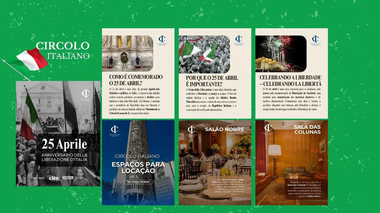 Sequência de publicações institucionais do Circolo Italiano