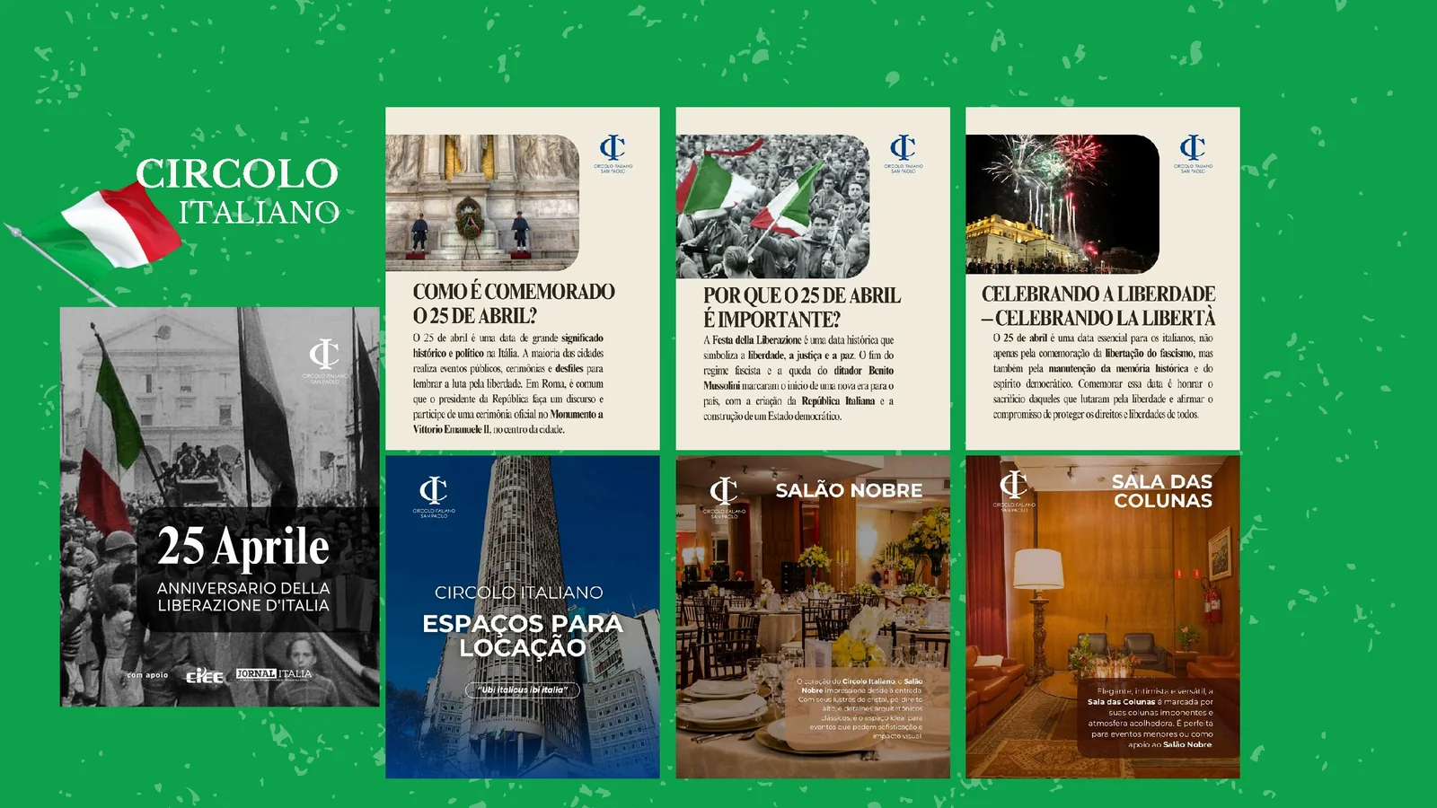 Sequência de publicações institucionais do Circolo Italiano